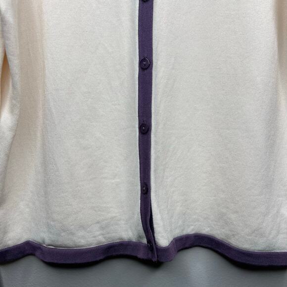 Pendleton Womens XL Silk Blend Cardigan Minimalist Preppy Old Money Quiet Luxury - Picture 3 of 11